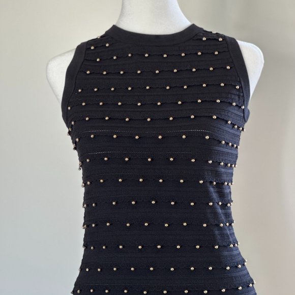 MICHAEL KORS LITTLE BLACK DRESS WITH GOLD BEADS - SZ SMALL - NEW WITH TAGS - Picture 4 of 10